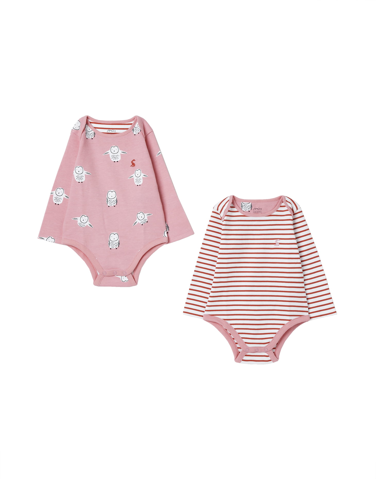 218793_OWLFLYPNK_A_CLP Joules Cotton Bodysuits - Pink