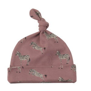Pigeon Knotted Hat - Zebra Rose
